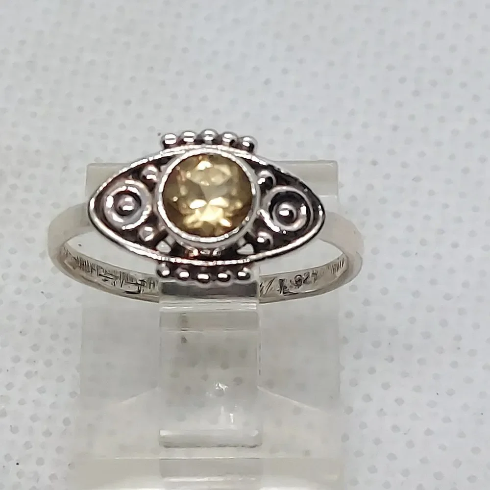 Ring 925 sterling silver Citrine size 6.25‎